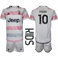 Juventus Paul Pogba #10 Fußballbekleidung Auswärtstrikot Kinder 2023-24 Kurzarm (+ kurze hosen)